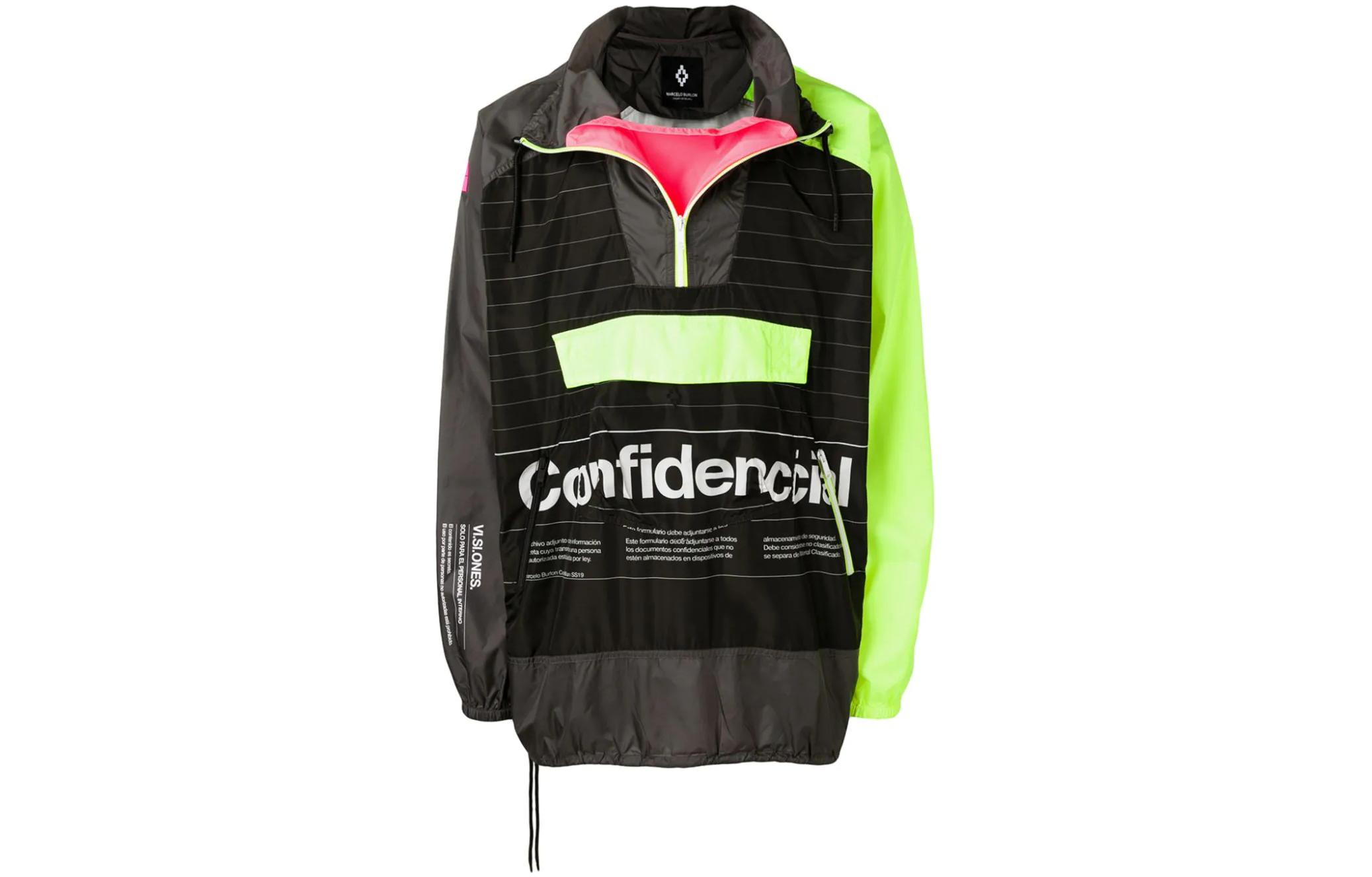 Marcelo Burlon Colorblock Logo Print Pullover Hoodie White CMBB106F22FLE0010104