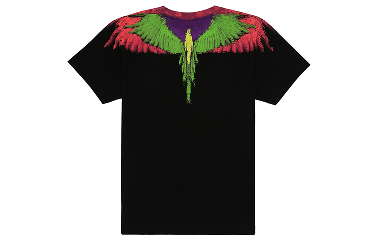 Lookbook Camiseta Negra de Marcelo Burlon Algodón Verde Alas Manga Corta CMAA018S190010251088