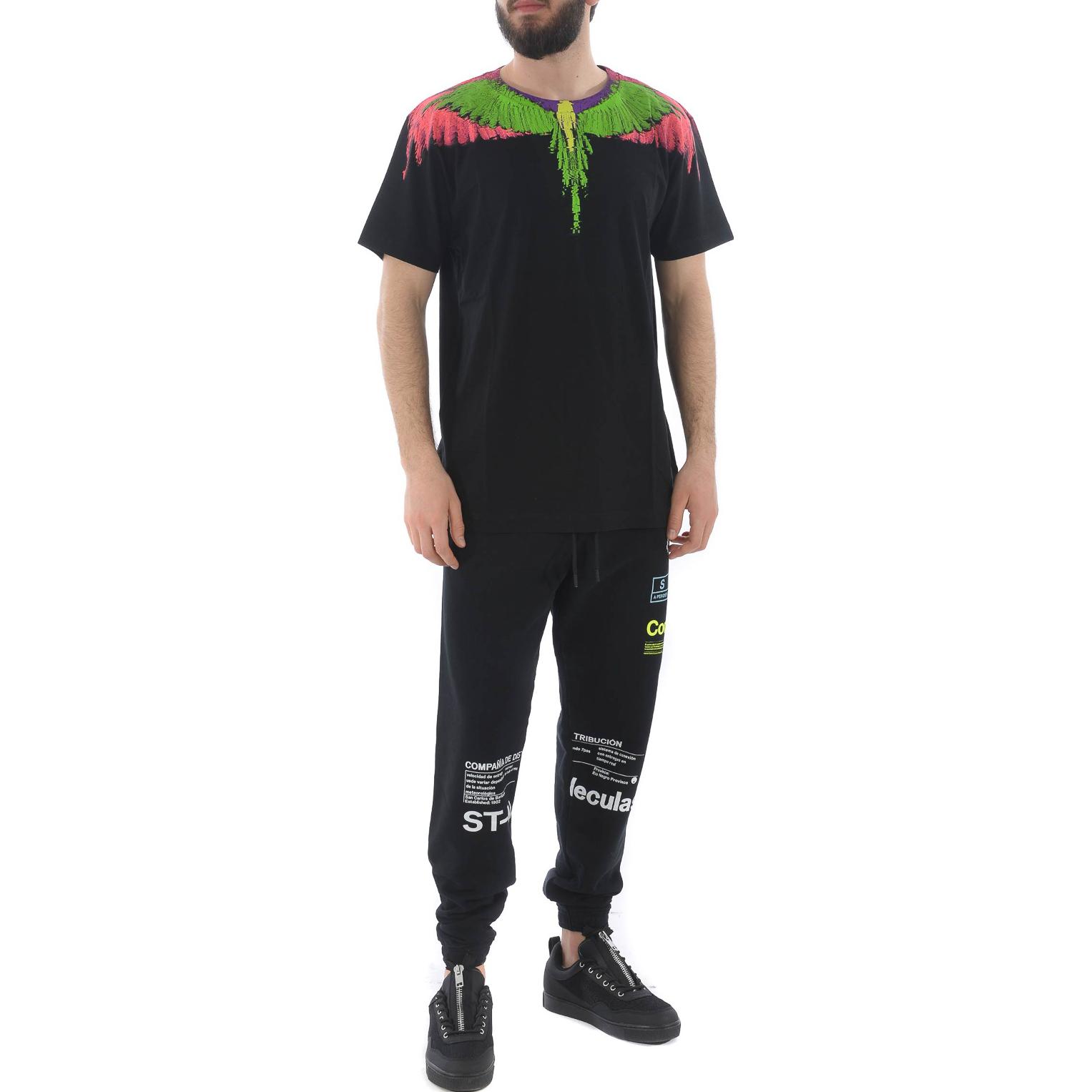 Details for Camiseta Negra de Marcelo Burlon Algodón Verde Alas Manga Corta CMAA018S190010251088