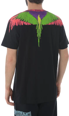 Camiseta Negra de Marcelo Burlon Algodón Verde Alas Manga Corta CMAA018S190010251088 Cheap Camiseta Negra de Marcelo Burlon Algodón Verde Alas Manga Corta CMAA018S190010251088