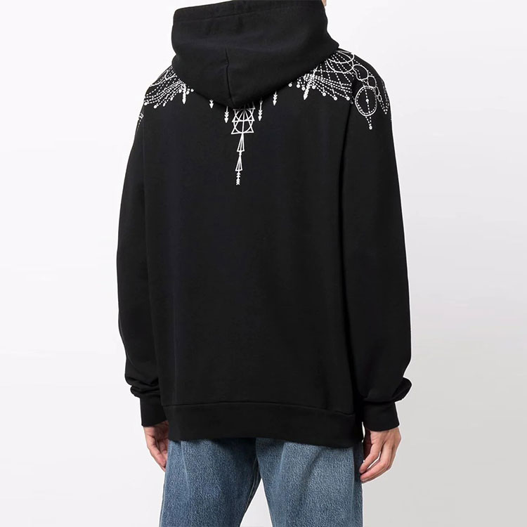 Shop 马塞洛·伯龙几何印花黑色套头卫衣 男款 FW21 CMBB007F21FLE0051001