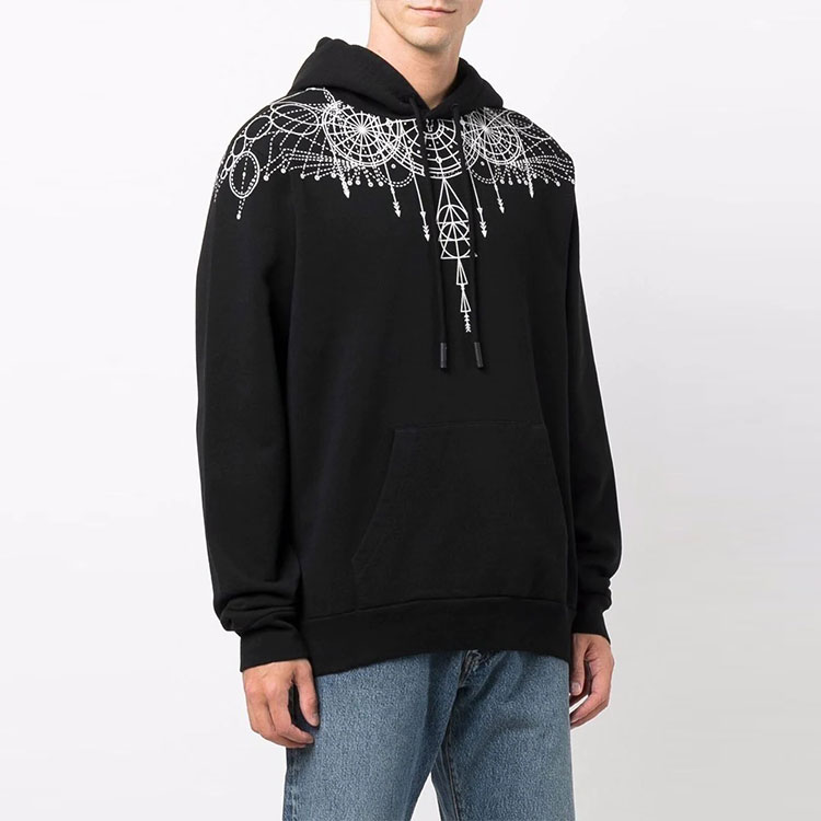 Purchase 马塞洛·伯龙几何印花黑色套头卫衣 男款 FW21 CMBB007F21FLE0051001