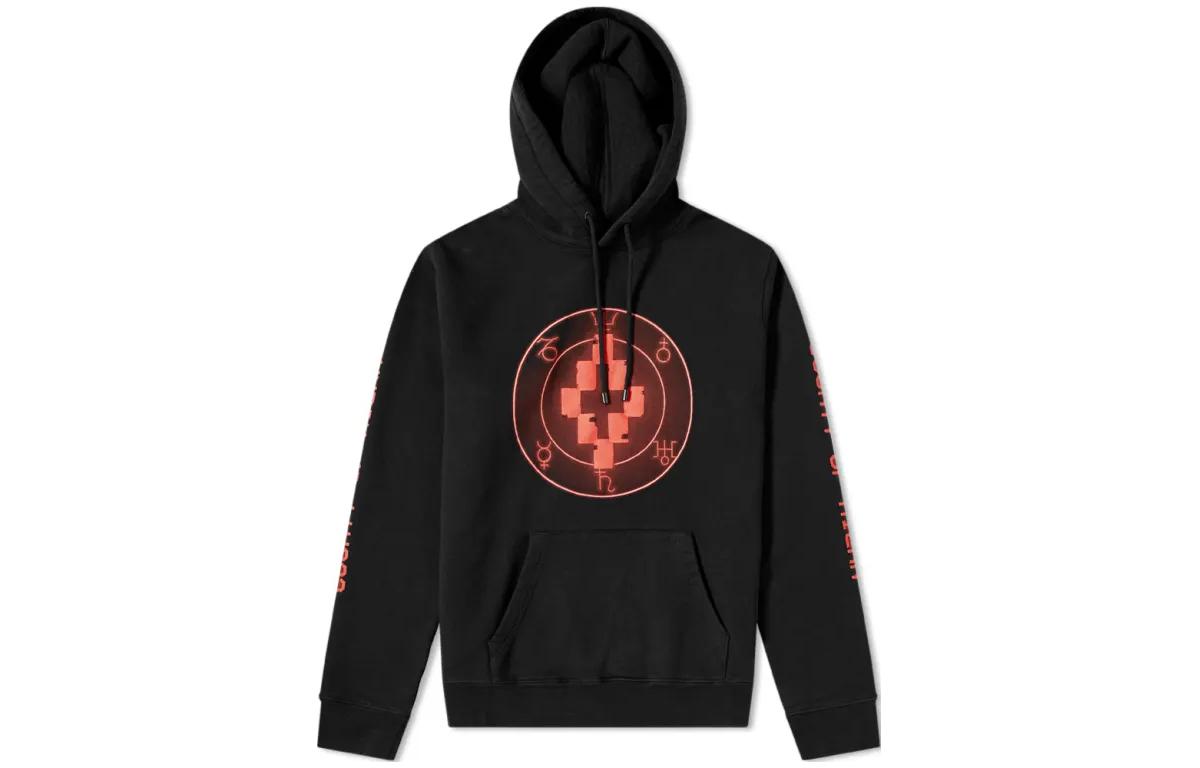 Marcelo Burlon County Milan SS24 Graphic Print Zip-Up Loose Jacket Black Mens CMEM001S24FAB001100C-BLACK