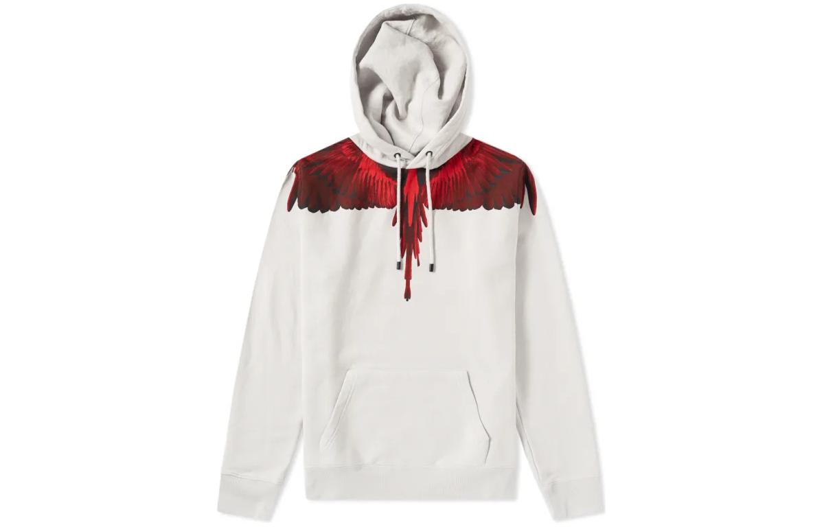 Marcelo Burlon County Milan  Gray Graphic Print Pullover Hoodie. CMBB007E185060010620