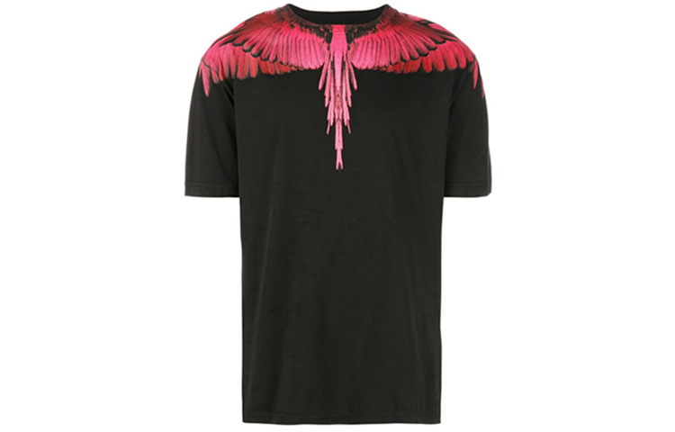Order Marcelo Burlon County Milan 黑色紅翼印花短袖T恤 CMAA018S190010221088