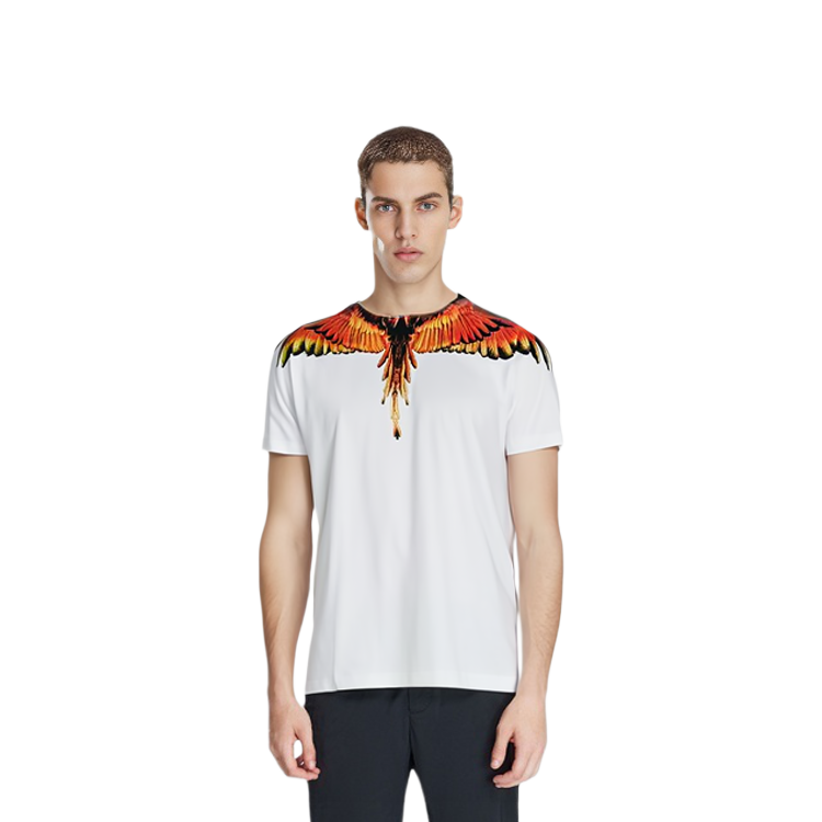 Shop マルセロ・ブロン カウンティ・オブ・ミラン ウィングプリント クルーネックTシャツ CMAA018F22JER0010126