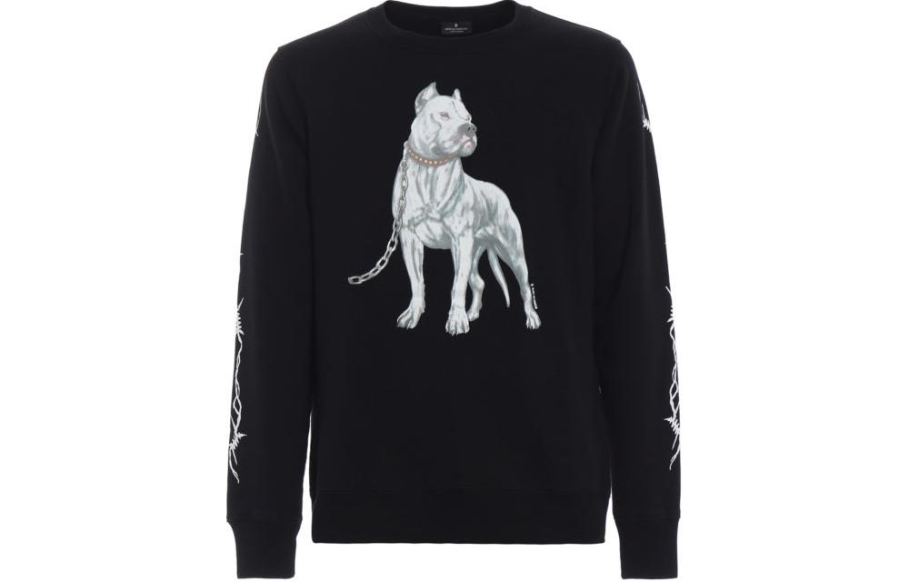 Marcelo Burlon County of Milan Beige Letter Crewneck Long Sleeve Sweatshirt CMBA097S24FLE0060C10