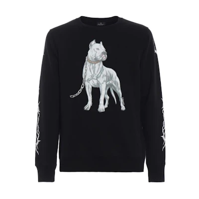 Marcelo Burlon County of Milan Beige Letter Crewneck Long Sleeve Sweatshirt CMBA097S24FLE0060C10