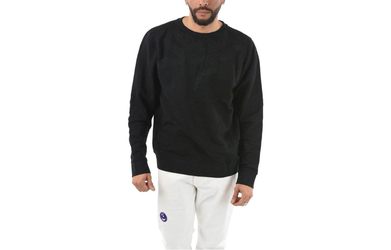 Marcelo Burlon County of Milan Black Graphic Crewneck Sweatshirt CMBA009R196300181093