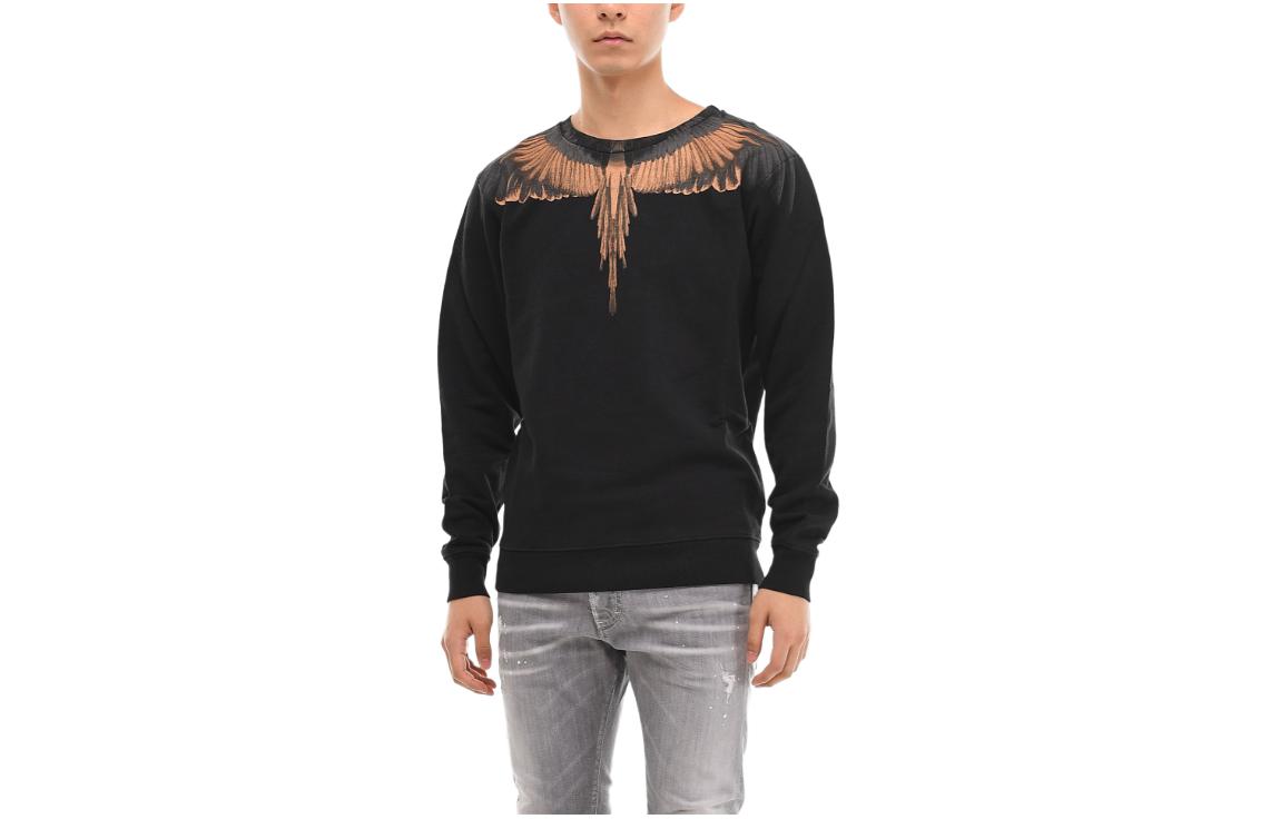 Marcelo Burlon County of Milan Black Graphic Print Sweatshirt for Men CMBB007F185060821088