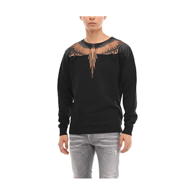 Marcelo Burlon County of Milan Black Graphic Print Sweatshirt for Men CMBB007F185060821088