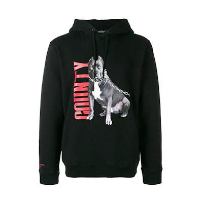 Marcelo Burlon County of Milan Black Logo Print Crewneck Sweatshirt Mens CMBA097S23FLE0011020