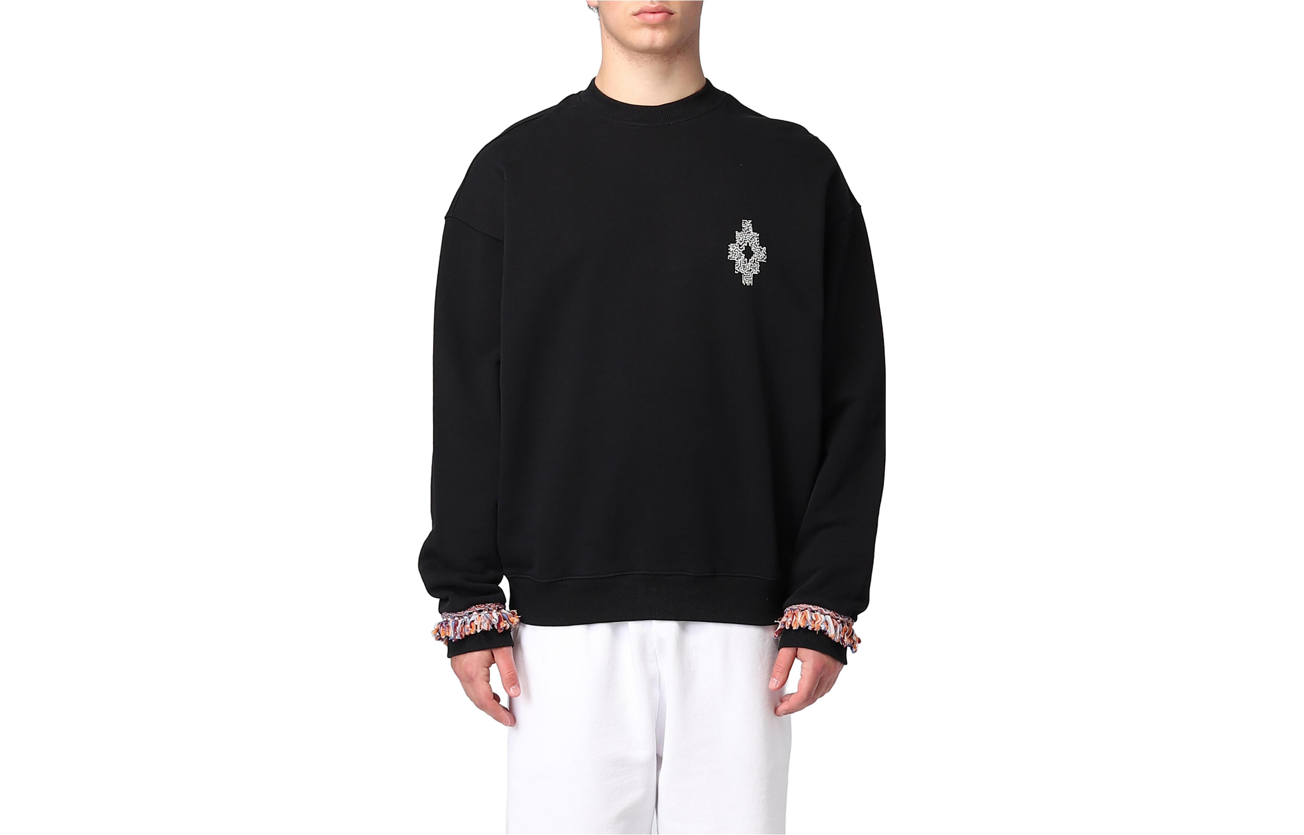 Marcelo Burlon County of Milan Black Logo Print Drawstring Hoodie Mens CMBB034S186302111088