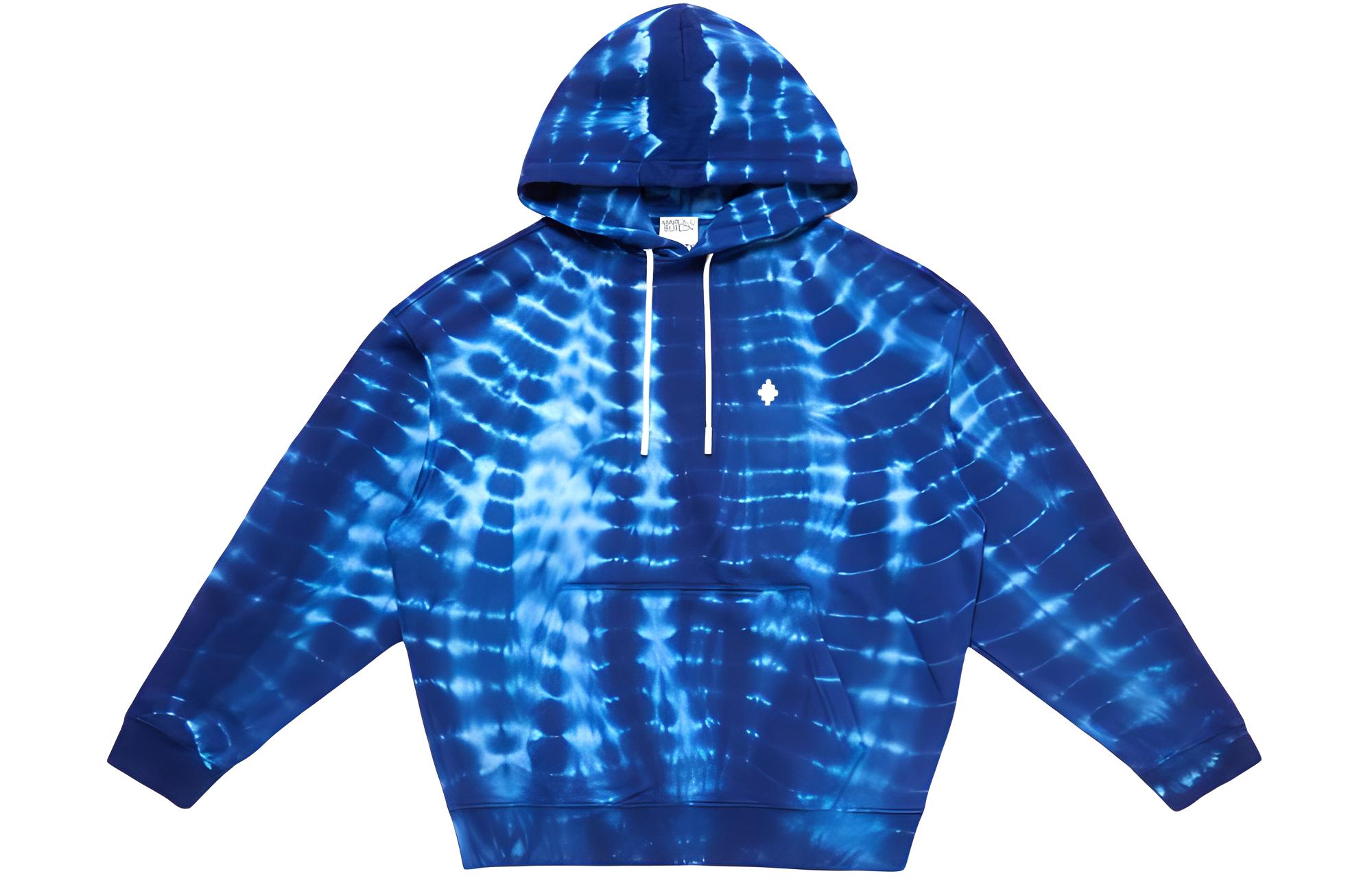 Marcelo Burlon County of Milan Blue Solid Color Hoodie for Men CMBB007F24FLE0044501