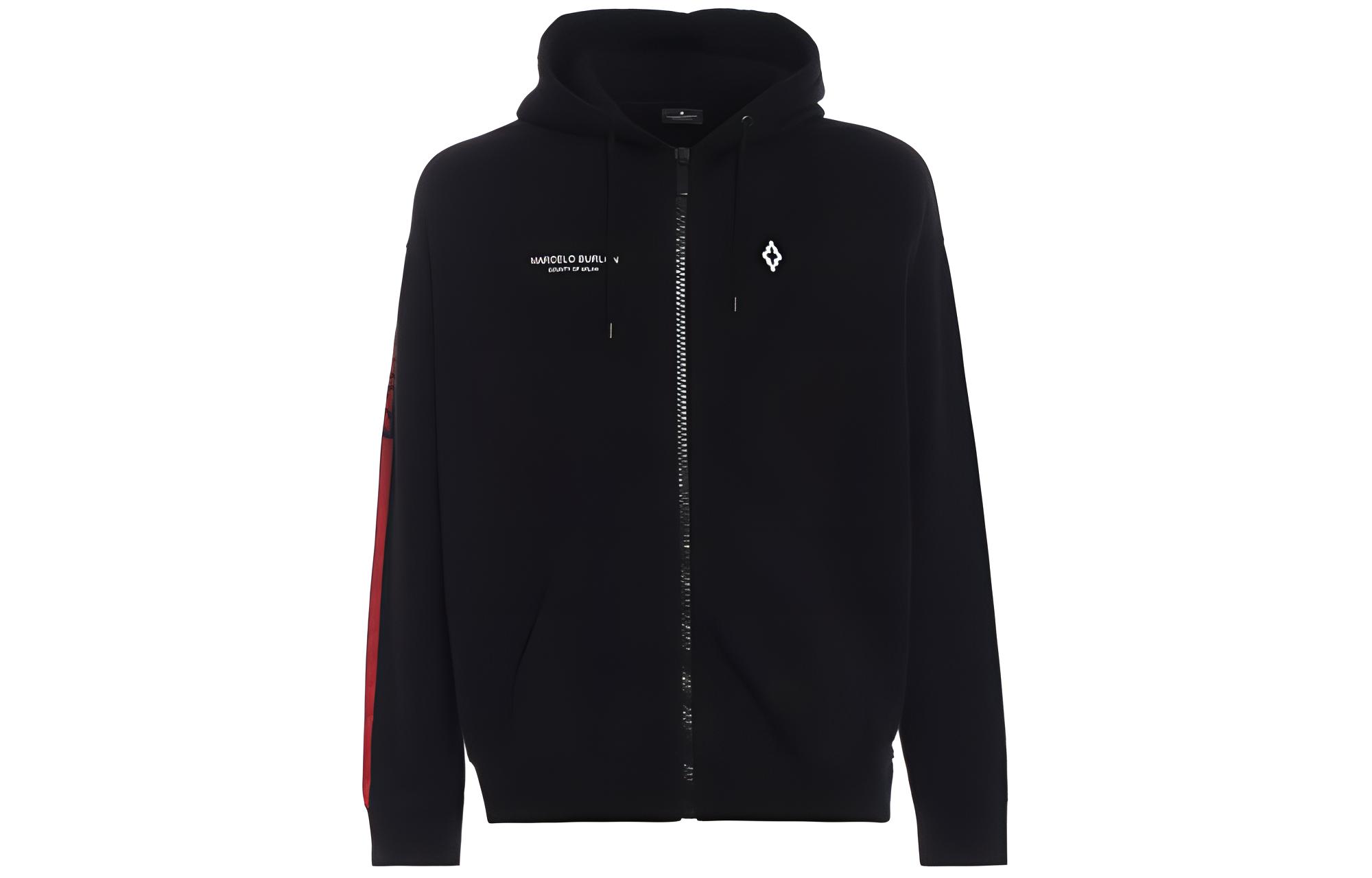 Marcelo Burlon County of Milan Earth Wings Print Pullover Hoodie Black Men CMBA009R20FLE0021060