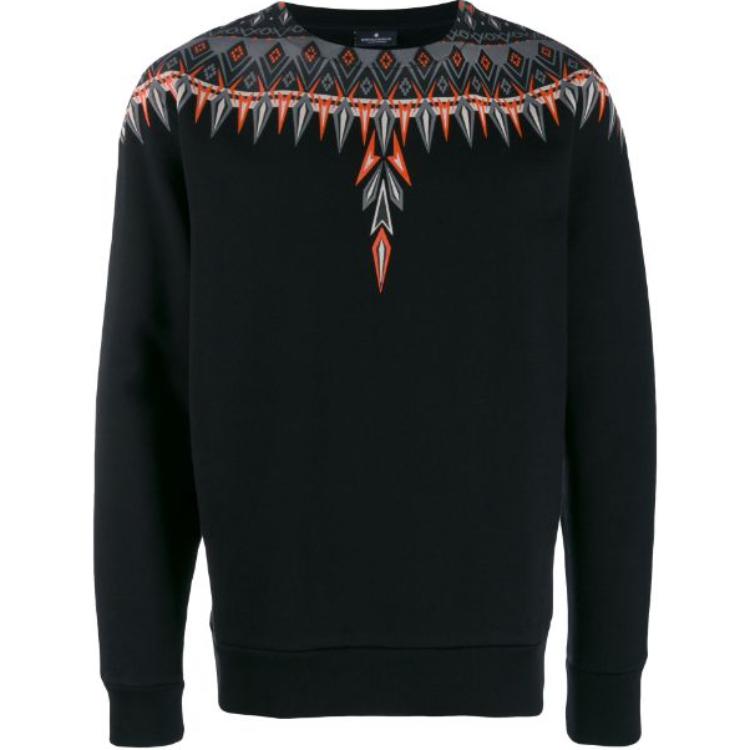 Marcelo Burlon County of Milan Geometric Print Crewneck Sweatshirt Black Men CMHA0080920481010