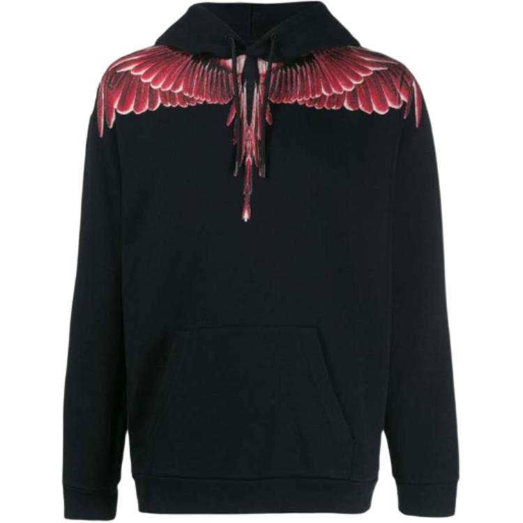 Marcelo Burlon County of Milan Logo Embroidered Black Zip-Up Hoodie Jacket CMEB03AS24FAB001-1084