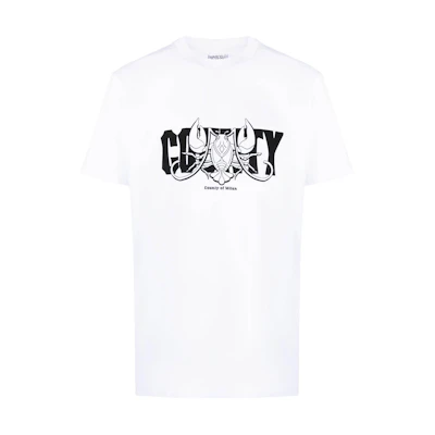 MARCELO BURLON COUNTY OF MILAN Logo Print Crewneck T-Shirt White . CMAA018F23JER0080110-WHITE