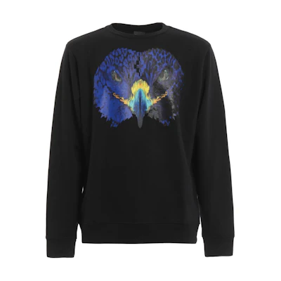 Marcelo Burlon County of Milan Printed Hoodie Black Pullover Sweatshirt CMBB106S24FLE0051001-BLACK