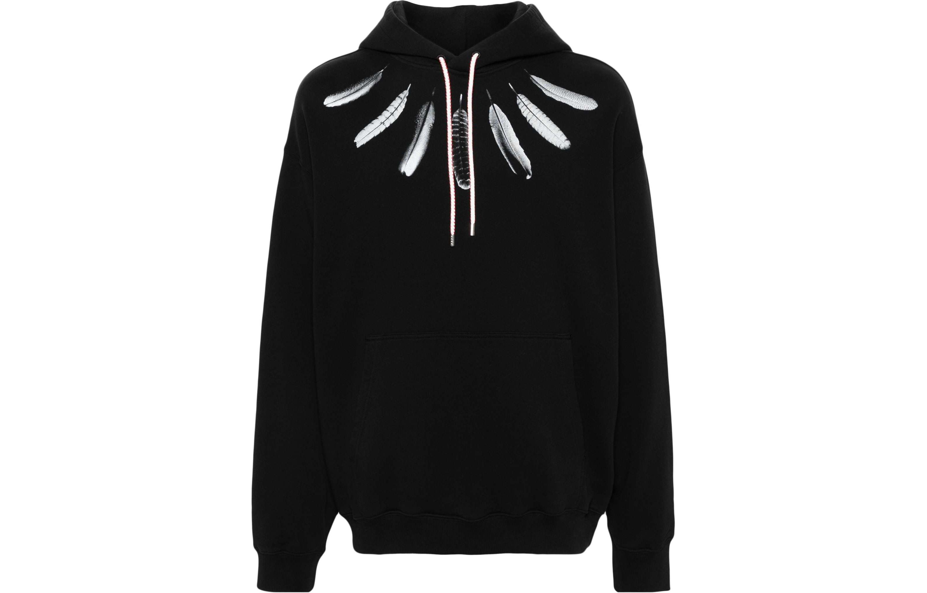 Marcelo Burlon County of Milan Printed Ribbed Crewneck Sweatshirt Black CMBA009SFLE0011025