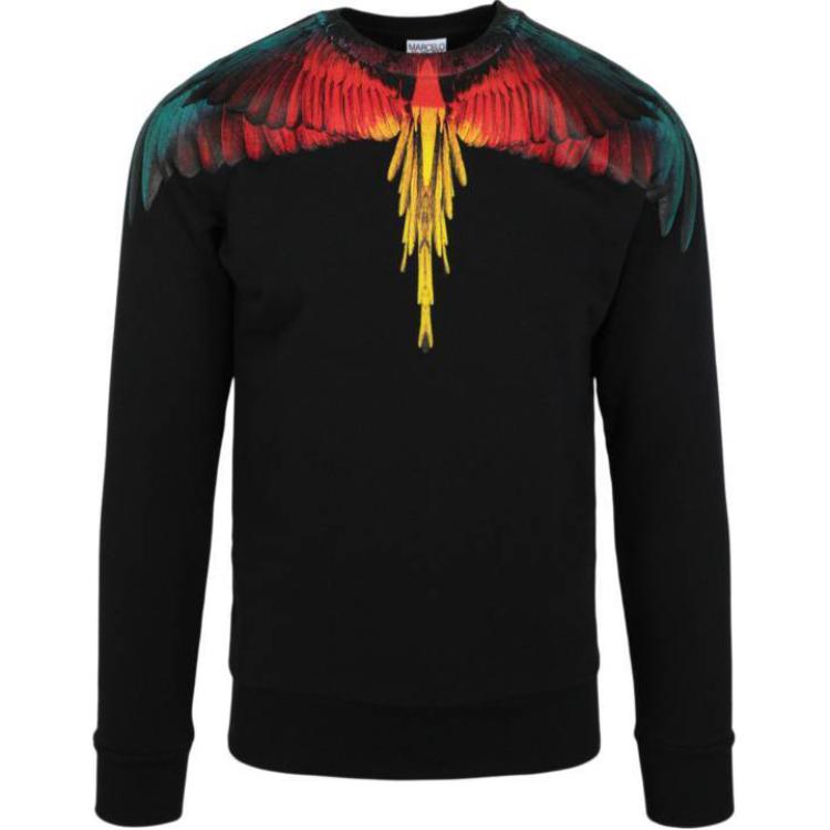 Marcelo Burlon County of Milan Small Logo Black Pullover Hoodie for Men CMBB007F21FLE0061001