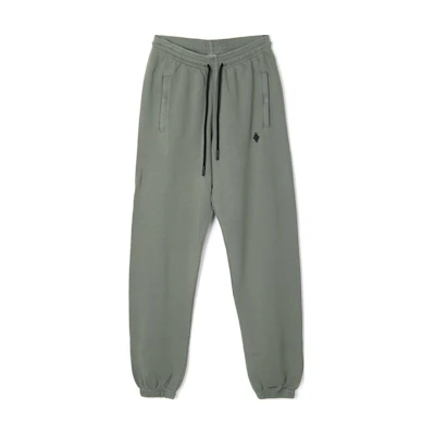 Marcelo Burlon County of Milan Solid Drawstring Slim Jogger Pants Olive Green. CMCH024C99FLE0025610