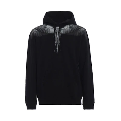 Marcelo Burlon County of Milan SS21 Black Wing Print Hoodie . CMBB007F185060621006