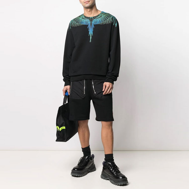 Lookbook Marcelo Burlon County of Milan SS21 漸層翅膀連帽上衣 黑色 (). CMBA009R21FLE0011069