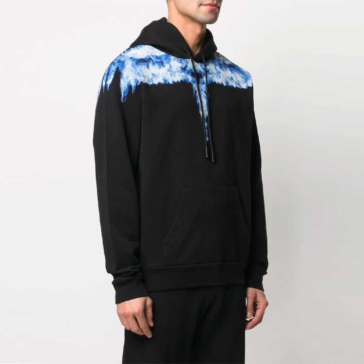 Shop Marcelo Burlon County of Milan SS21 Smoke Wings Hoodie Jacket Hitam Pria. CMBB007R21FLE0031042