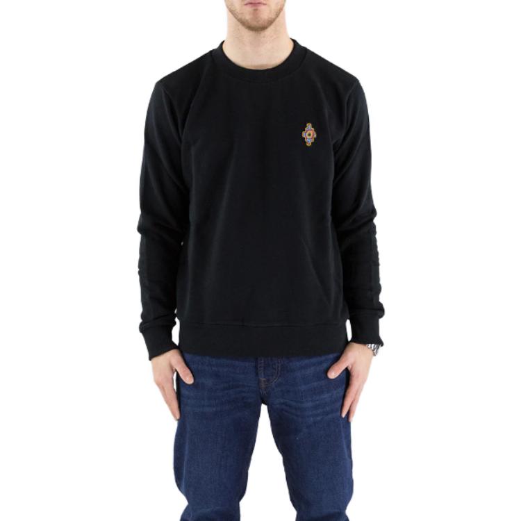 Shop 马塞洛·博龙 County of Milan SS23 几何印花圆领卫衣 黑色 CMBA009S23FLE0061025