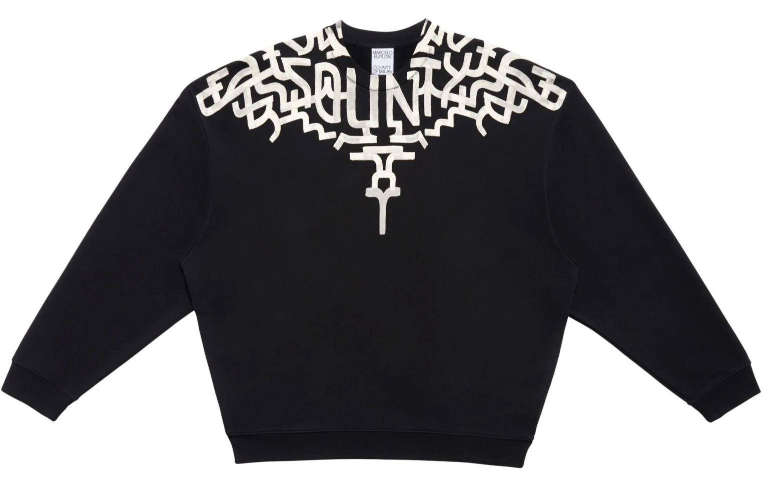 Marcelo Burlon County of Milan SS24 Graffiti Print Hoodie White Men’s CMBB106S24FLE0010120-WHITE