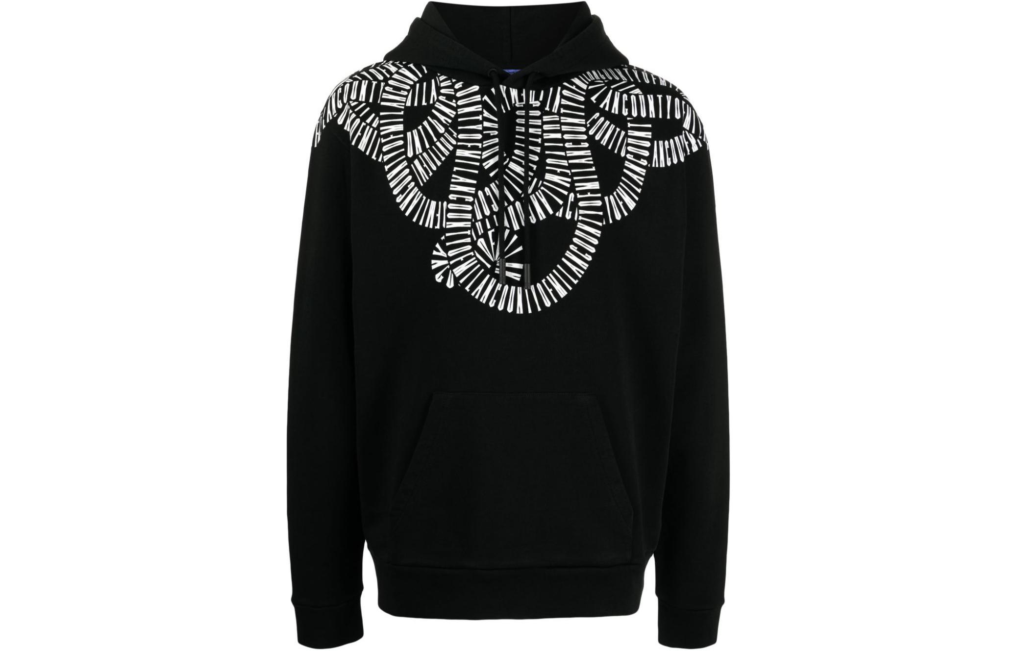 Marcelo Burlon County of Milan SS24 Logo Pullover Hoodie Black CMBB106S24FLE0041023-BLACK