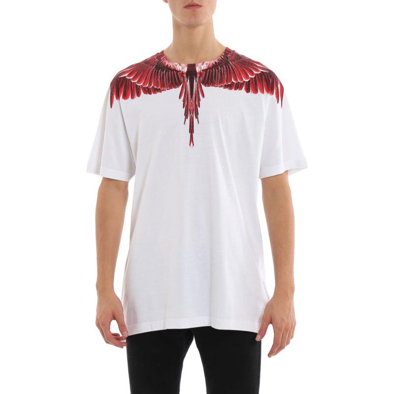 Shop マルセロバーロン ミラン アニマルウィング 白 グラフィックプリント Tシャツ CMAA018E190010030188