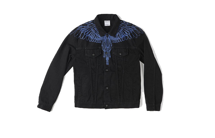 Marcelo Burlon County of Milan Wing Print Crewneck Sweatshirt Black Mens SS22 CMBA009C99FLE0011010