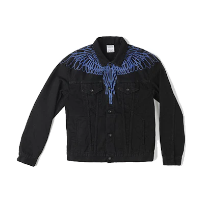 Marcelo Burlon County of Milan Wing Print Crewneck Sweatshirt Black Mens SS22 CMBA009C99FLE0011010