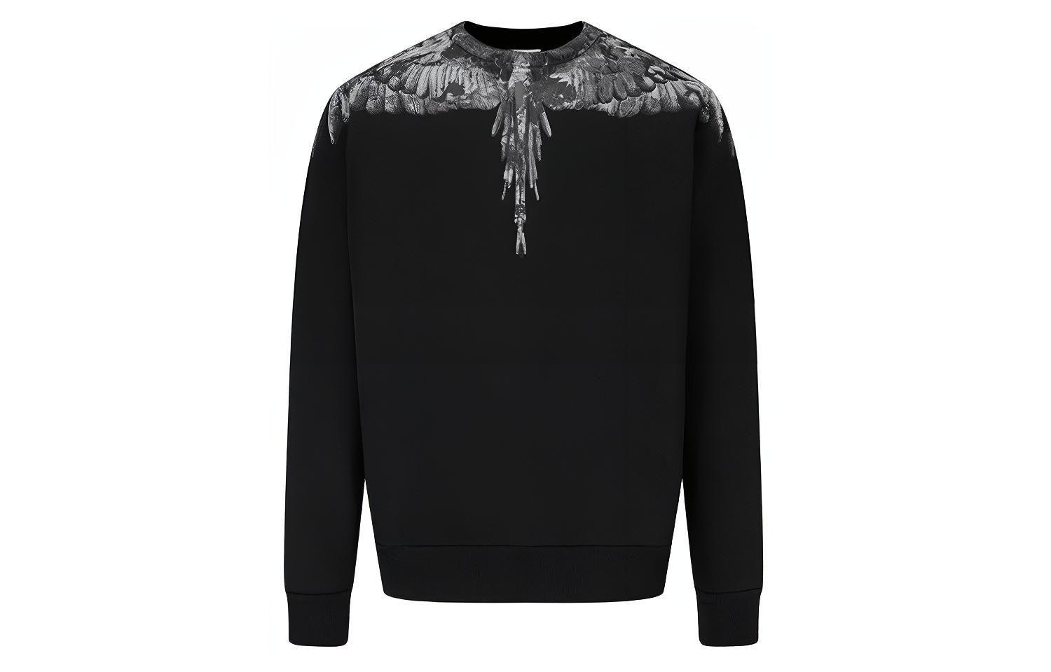 MARCELO BURLON COUNTY OF MILAN Wing Print Black Sweatshirt Men. CMBA009E20FLE0021007