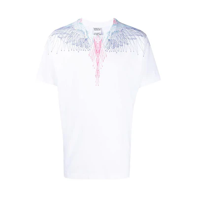 Marcelo Burlon County of Milan Wing Print Casual Sports T-Shirt for Men. CMAA018R21JER0040145