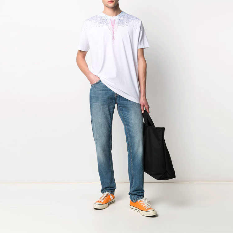 Lookbook マルセロ・ブーロン ウィングプリント メンズカジュアルスポーツTシャツ CMAA018R21JER0040145