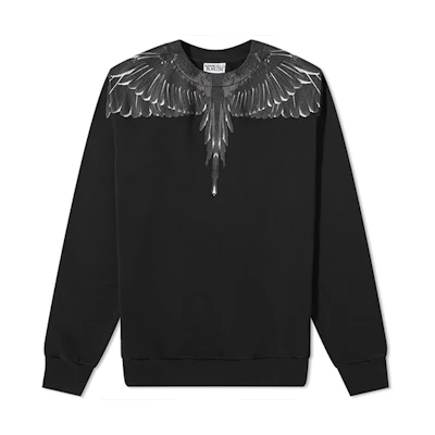 Marcelo Burlon County of Milan Wing Print Zip Hoodie Jacket Black CMEA004S24FAB0011026