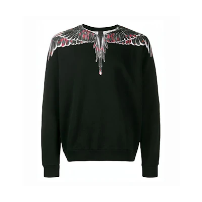Marcelo Burlon County of Milan Wings Print Pullover Sweatshirt Black CMBA009E196300081088