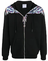Marcelo Burlon County of Milan Wings SS21 Men’s Black Wing Zip Hoodie. CMBE001S21FLE0011040 Marcelo Burlon County of Milan Wings SS21 Men’s Black Wing Zip Hoodie. CMBE001S21FLE0011040