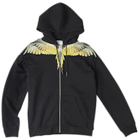 Marcelo Burlon County of Milan Yellow Wings Zip Hoodie Black . CMBE001F20FLE0011016 Marcelo Burlon County of Milan Yellow Wings Zip Hoodie Black . CMBE001F20FLE0011016
