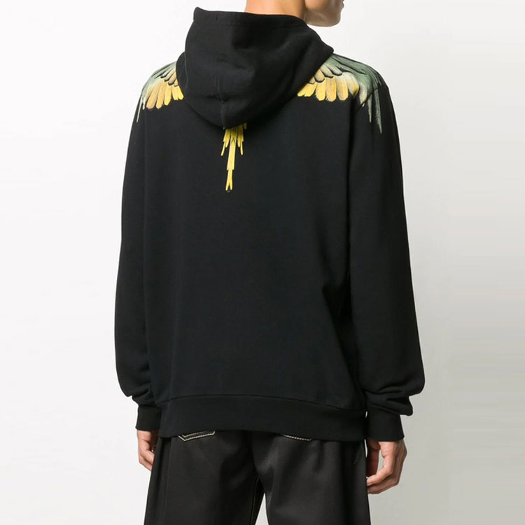 Shop 马塞洛伯伦米兰之翼黄色拉链连帽衫黑色 CMBE001F20FLE0011016