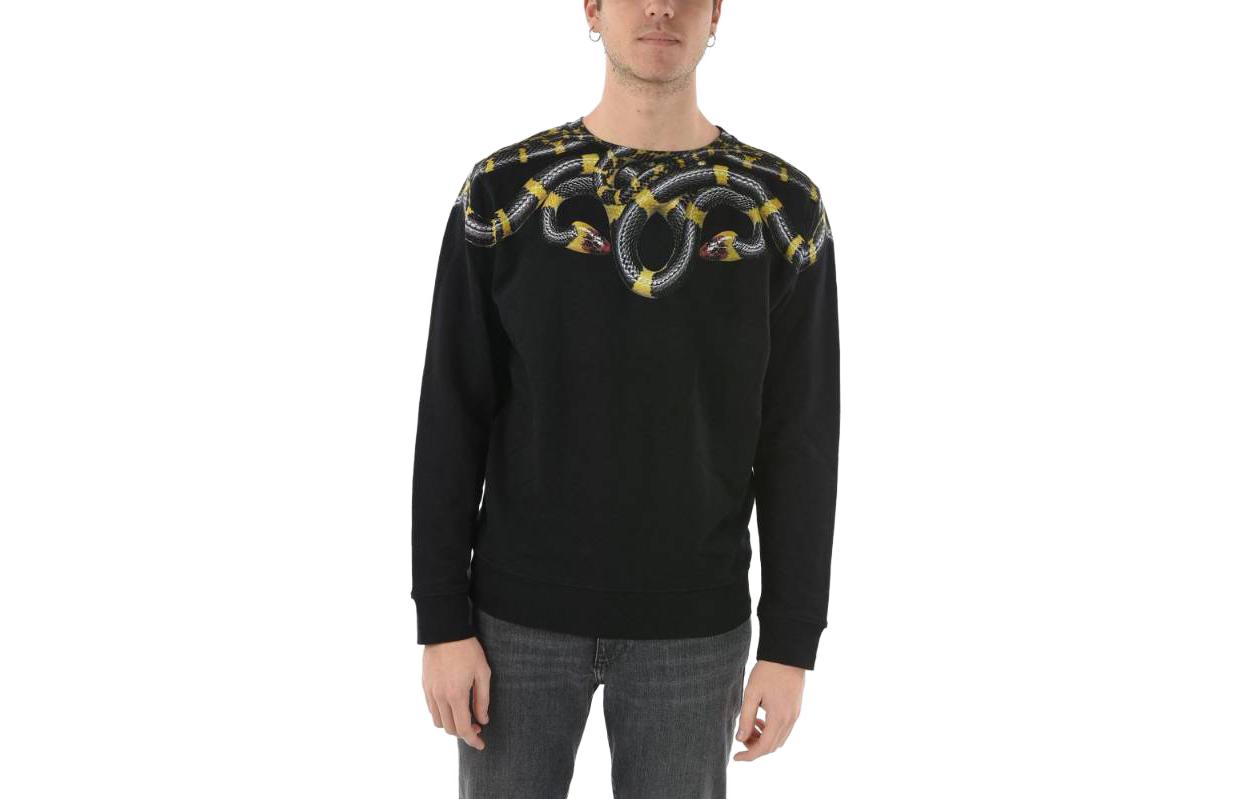 Marcelo Burlon County SS23 Graphic Print Crewneck Sweatshirt Black () CMBA009S170680641088