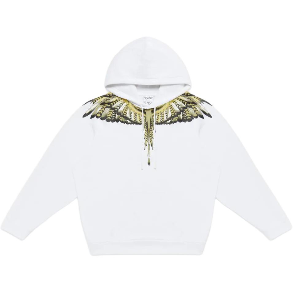 Marcelo Burlon County Wing Print Hoodie White SS22 Fashion CMAB044S22JER0010125