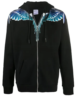 Marcelo Burlon County Hoodie Hitam Wing Print Zip. CMBE001E20FLE0011043 Buy Marcelo Burlon County Hoodie Hitam Wing Print Zip. CMBE001E20FLE0011043