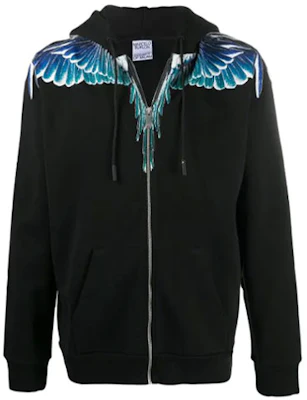 Marcelo Burlon County Hoodie Hitam Wing Print Zip. CMBE001E20FLE0011043 Order Marcelo Burlon County Hoodie Hitam Wing Print Zip. CMBE001E20FLE0011043