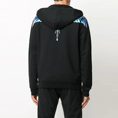 Marcelo Burlon County Hoodie Hitam Wing Print Zip. CMBE001E20FLE0011043 Shop Marcelo Burlon County Hoodie Hitam Wing Print Zip. CMBE001E20FLE0011043