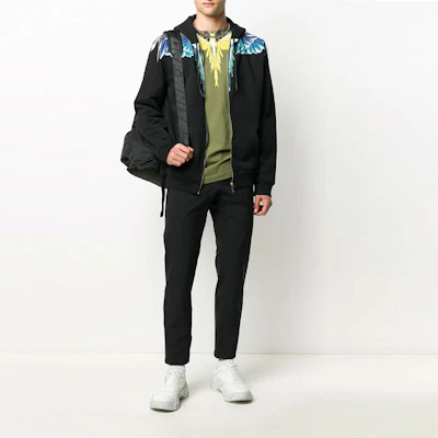 Marcelo Burlon County Hoodie Hitam Wing Print Zip. CMBE001E20FLE0011043 Purchase Marcelo Burlon County Hoodie Hitam Wing Print Zip. CMBE001E20FLE0011043