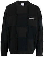 Marcelo Burlon FW21 Black Pullover Sweatshirt with Logo Patch Design CMBA094F21FLE0011001 Marcelo Burlon FW21 Black Pullover Sweatshirt with Logo Patch Design CMBA094F21FLE0011001